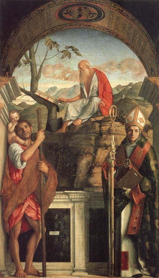 Saints Christopher,Jerome,and Louis